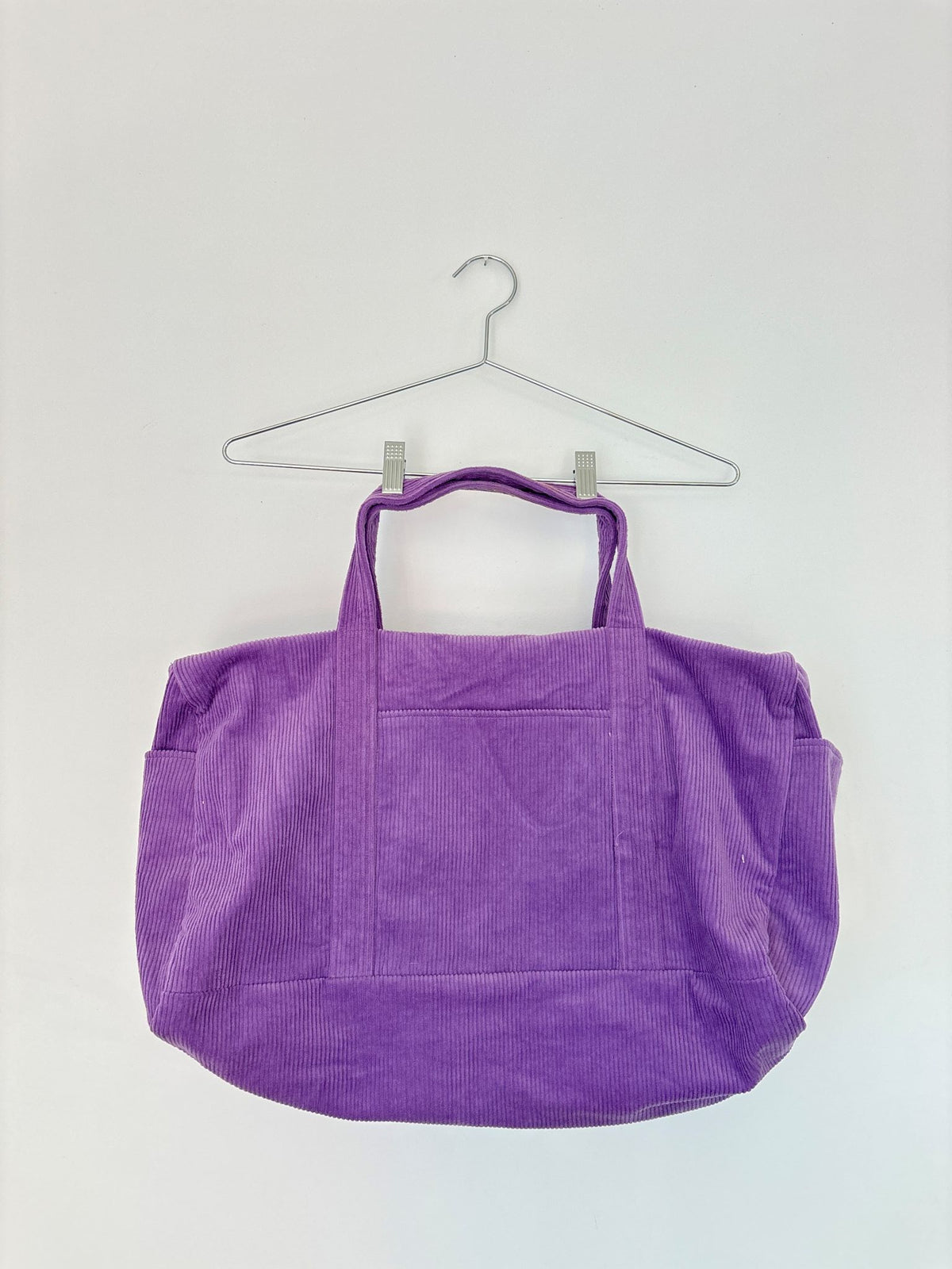 PURPLE CORDUROY OVERNIGHT BAG