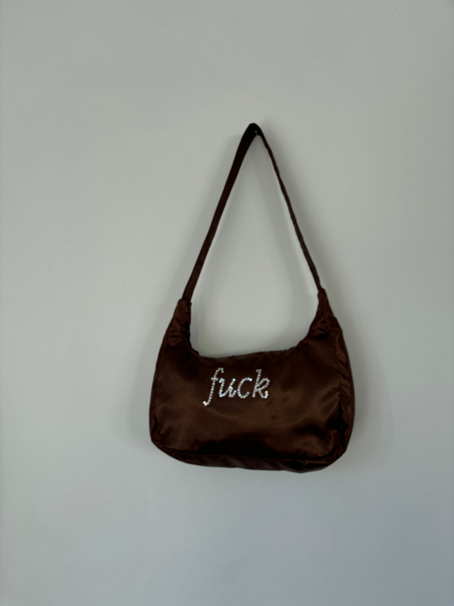 BEDAZZLED SATIN SHOULDER BAG