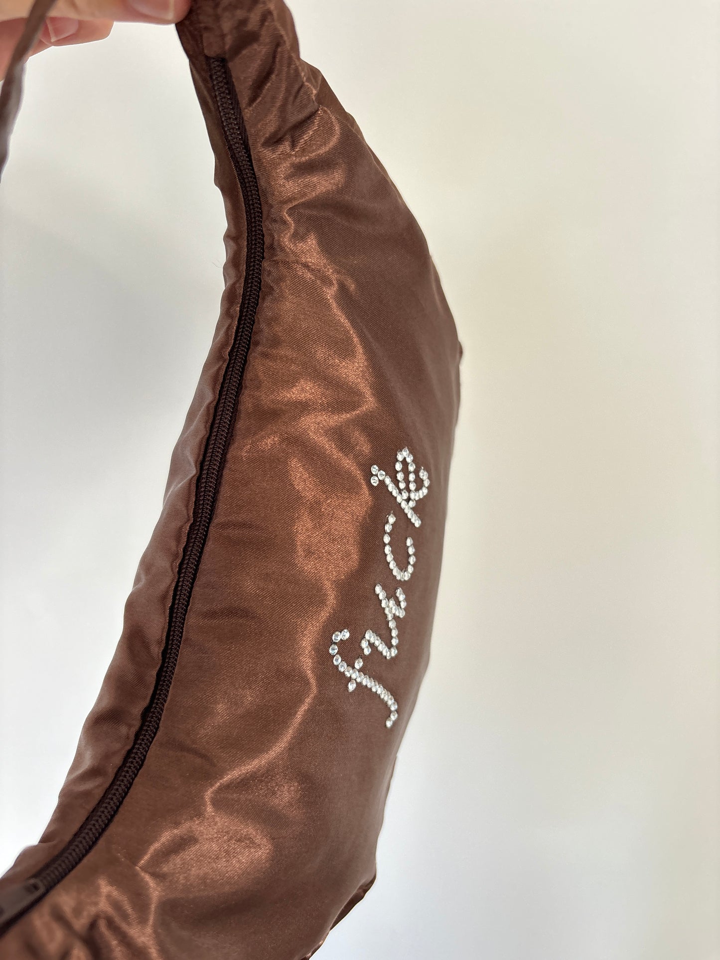 BEDAZZLED SATIN SHOULDER BAG