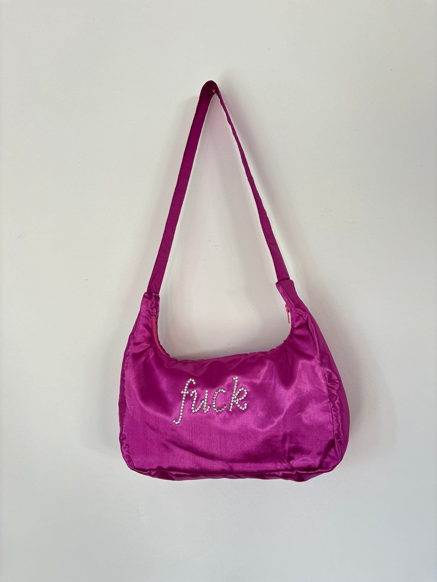BEDAZZLED SATIN SHOULDER BAG