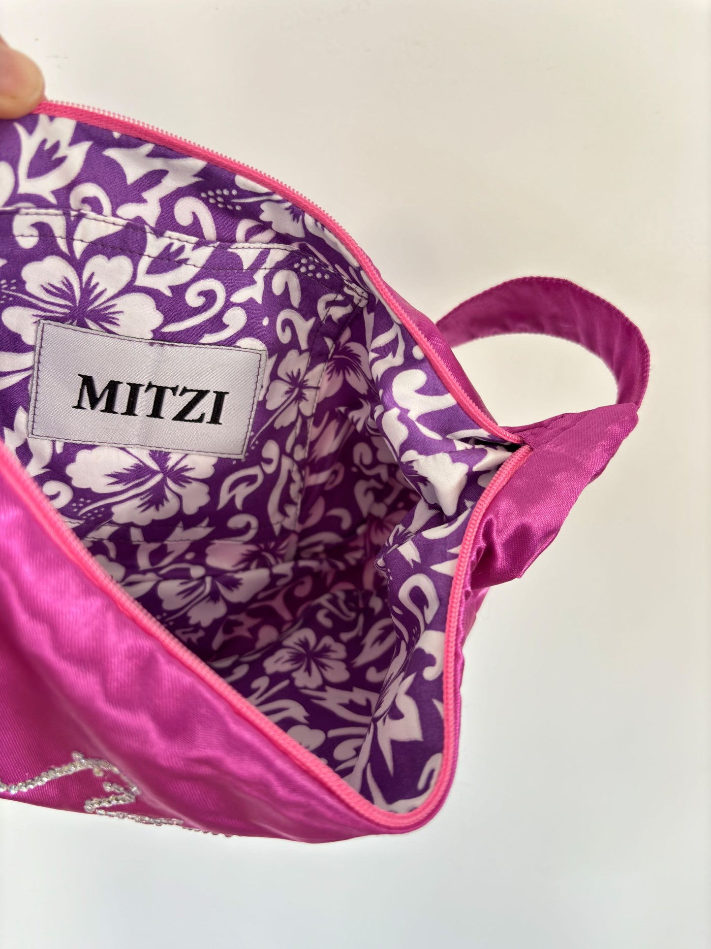 BEDAZZLED SATIN SHOULDER BAG