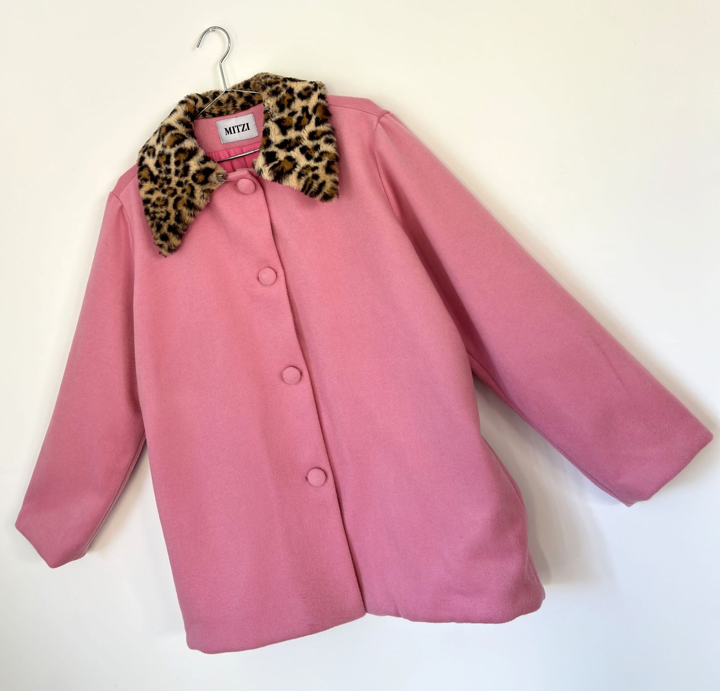 WOOL COAT PINK MID LENGTH