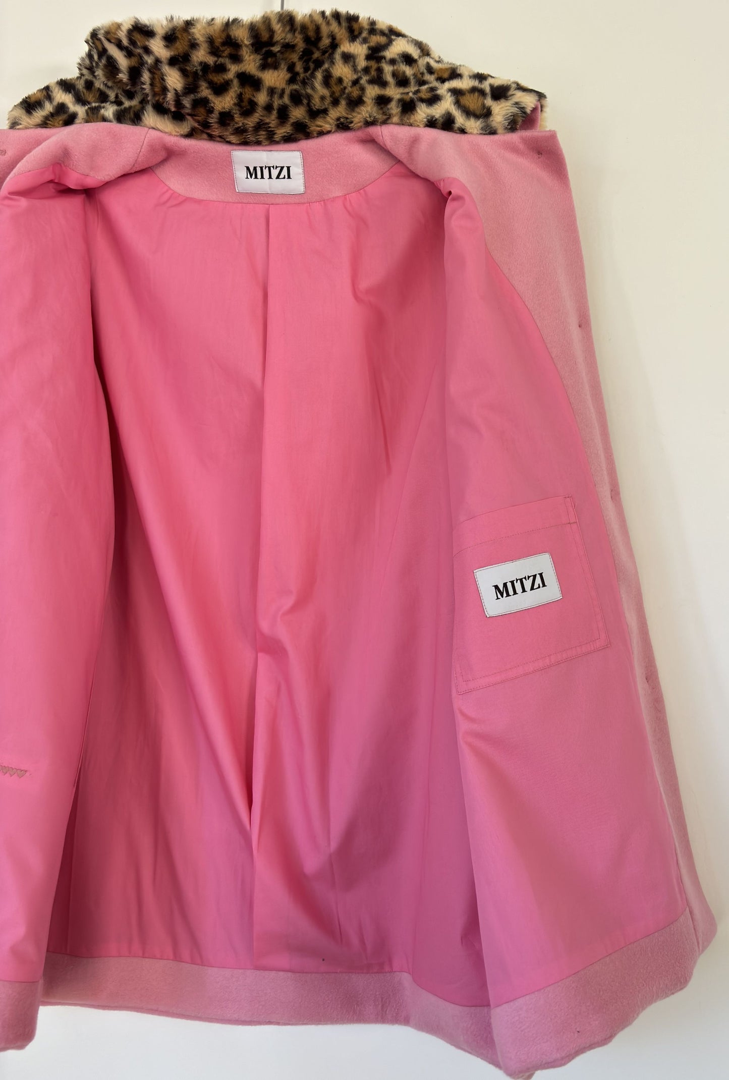 WOOL COAT PINK MID LENGTH