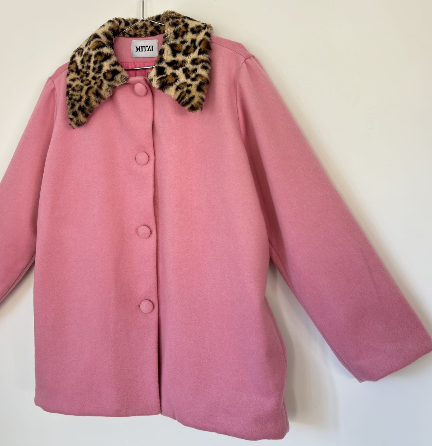 WOOL COAT PINK MID LENGTH