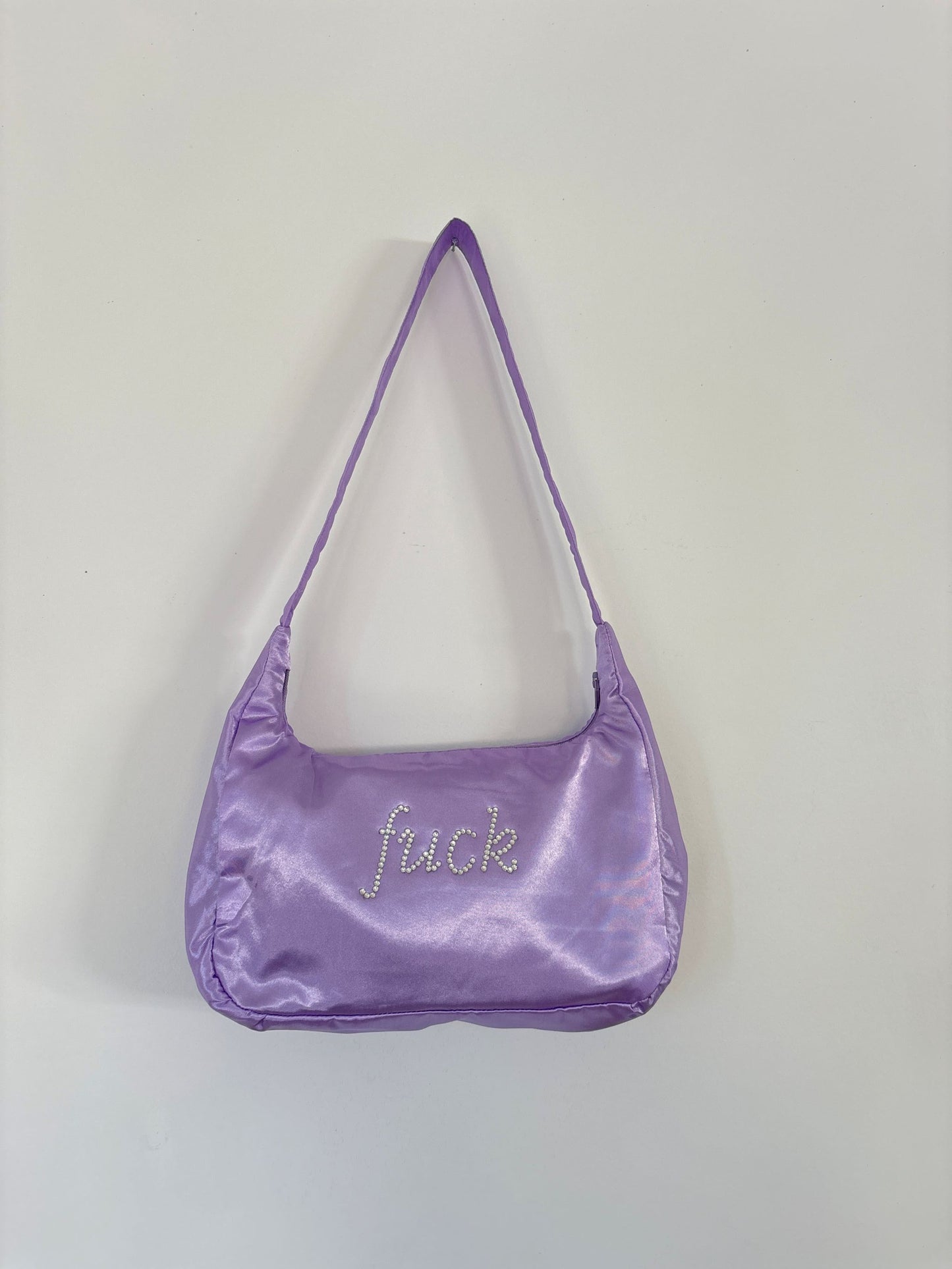 BEDAZZLED SATIN SHOULDER BAG