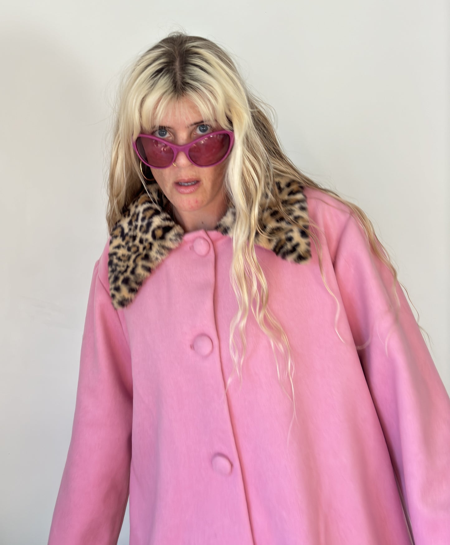 WOOL COAT PINK MID LENGTH
