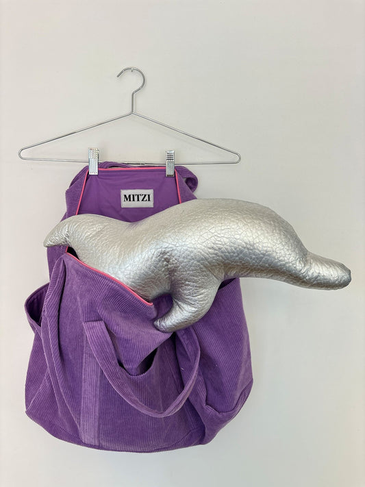 PURPLE CORDUROY OVERNIGHT BAG